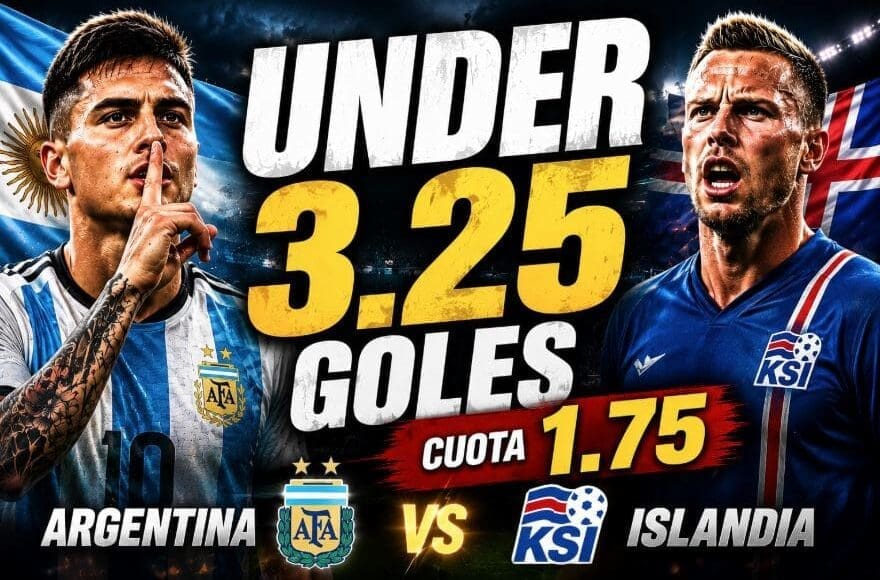 Argentina vs Islandia – Under 3.25 goals @1.75