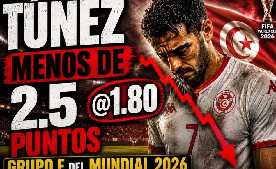 Túnez logra menos de 2.5 Puntos en el Grupo F Mundial 2026: @1.80