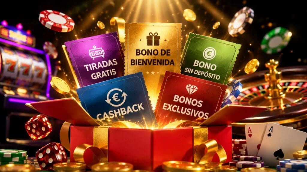 Bonos con código promocional para casino online bienvenida, tiradas gratis, cashback y bono sin depósito
