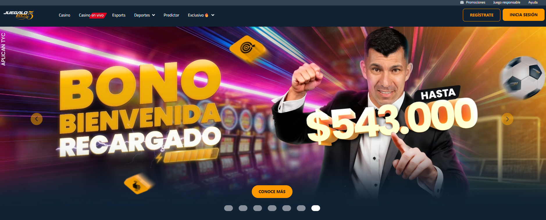 Sitio web de Juegalo Chile.