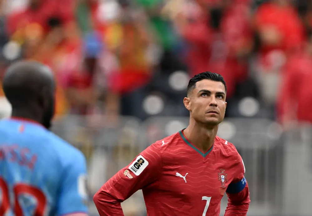 Cristiano Ronaldo molesto porque Portugal empató contra RD Congo.
