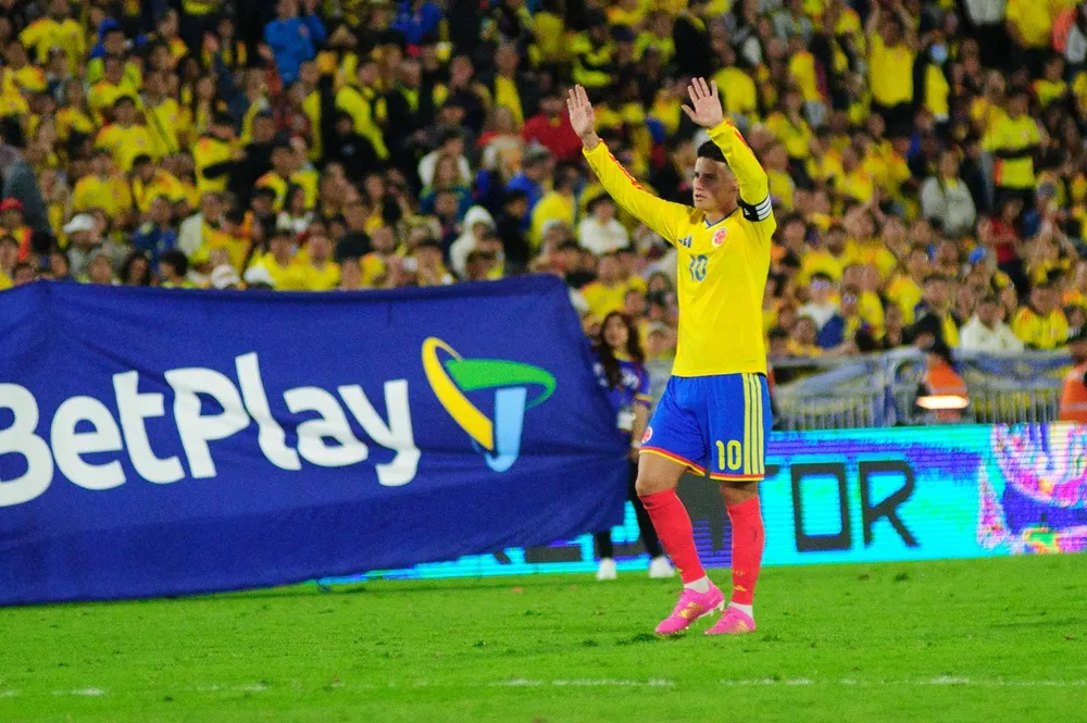 James Rodríguez jugando un amistoso por Colombia en la previa del Mundial. James Rodríguez jugando un amistoso por Colombia en la previa del Mundial.