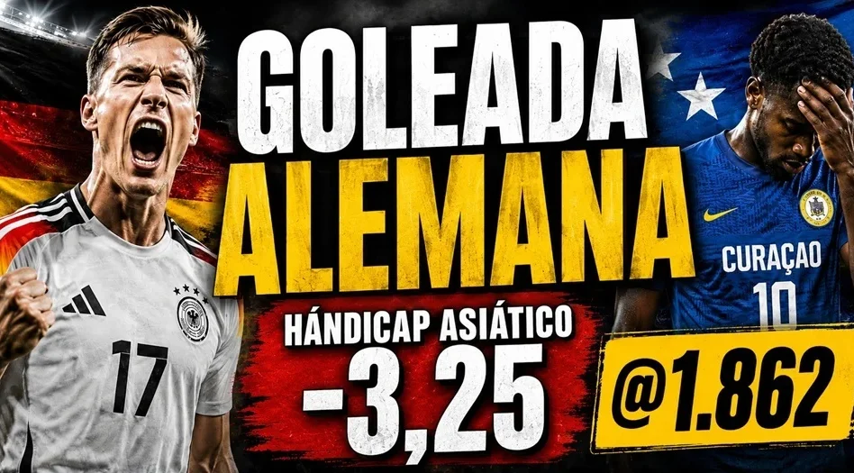 Alemania contra Curazao: Hándicap asiático -3,25 @1.862