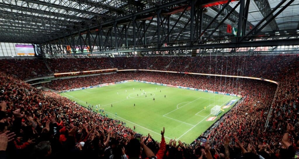 Estadio. Athletico Paranaense contra Santos