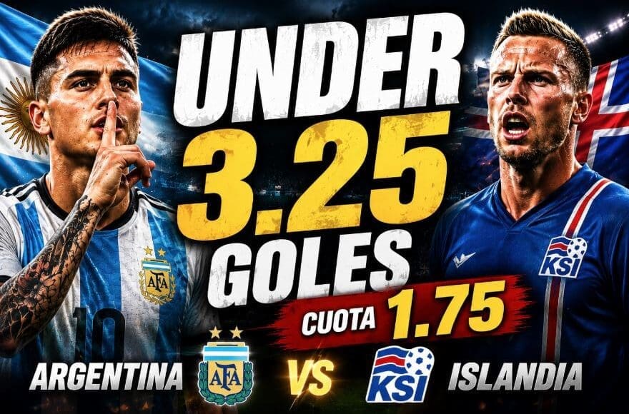 Argentina vs Islandia – Under 3.25 goals @1.75