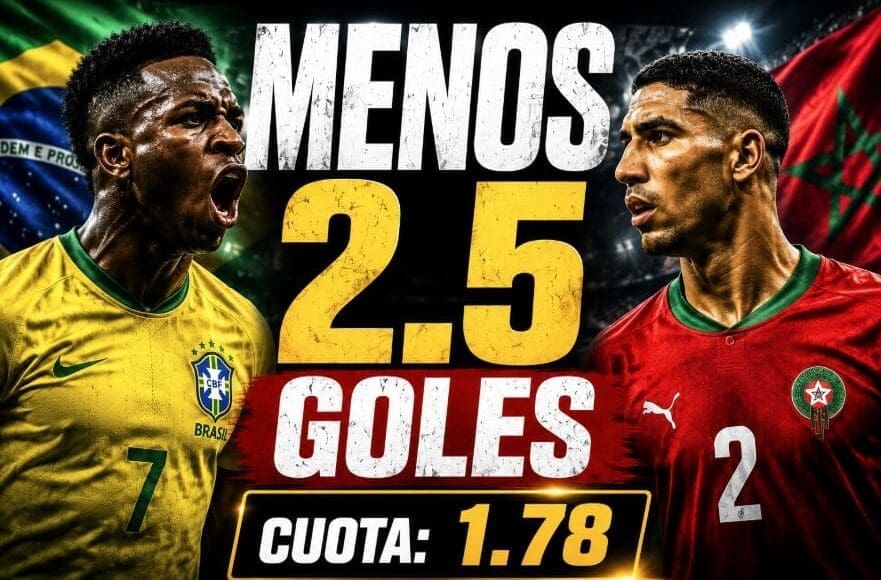 Brasil vs Marruecos Menos de 2.5 Goles @ 1.78