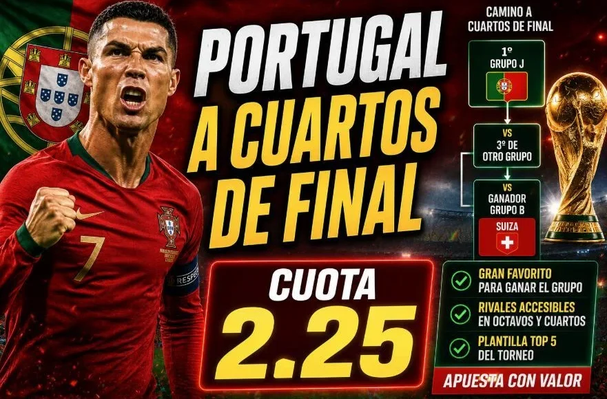 Portugal alcanza los cuartos de final de la Copa Mundial Sí @2.25