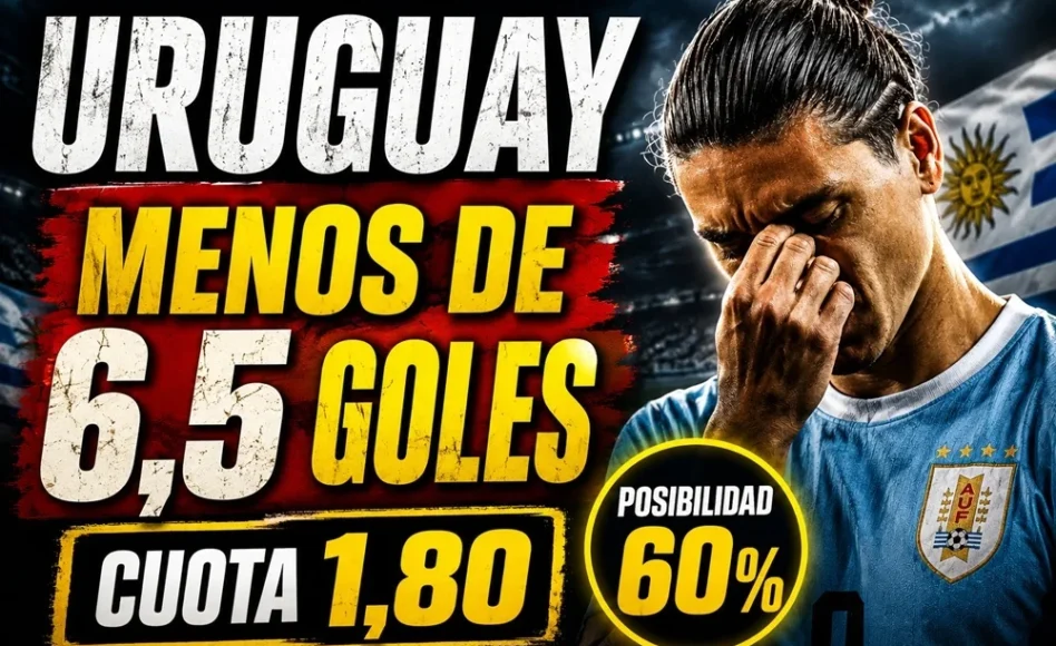 Uruguay: menos de 6,5 goles en el Mundial 2026 @1.80