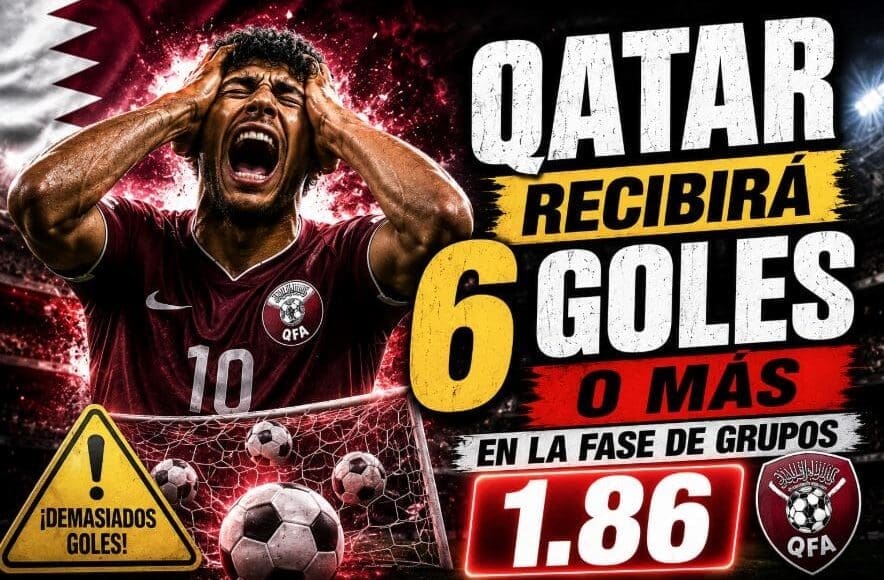 Qatar recibirá 6 goles o más en la Fase de Grupos @1.86