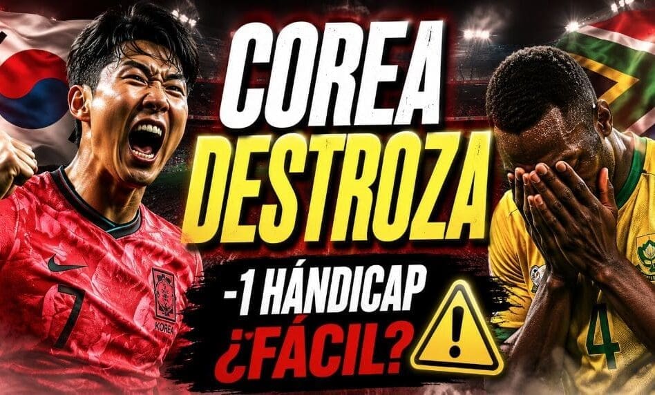 Corea del Sur -1 Hándicap Asiático @ 2.00 vs Sudáfrica