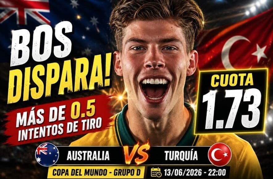 Jordan Bos Más de 0.5 Intentos de Tiro @1.73 para Australia vs Turquía