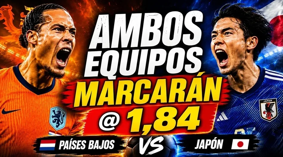 Países Bajos contra Japón: Ambos equipos marcarán: Sí @1.84